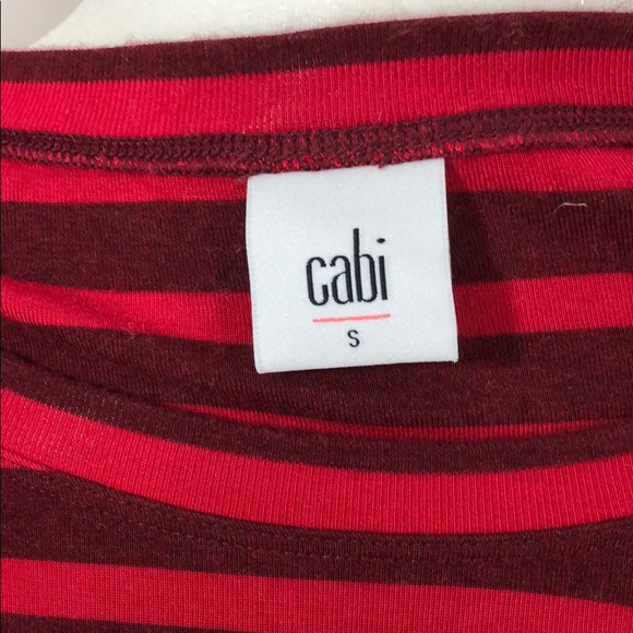 Cabi Sweet Talk Red Striped Peplum Top - Picture 8 of 9